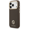 GUESS dėklas, skirtas IPHONE 17 Pro, suderinamas su „MagSafe“ GUHMP17LPGCRMDEW (PU su grūdėtu juodu logotipu), rudas