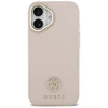 GUESS dėklas, skirtas IPHONE 17, suderinamas su „MagSafe“ GUHMP17SPGCRMDEP (PU su grūdėtu juodu logotipu), rožinis