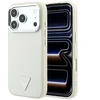 Dėklas Guess Grained Triangle Logo MagSafe do iPhone 18 Pro Max / 17 Pro Max smėlio spalva