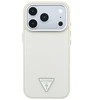 Dėklas Guess Grained Triangle Logo MagSafe do iPhone 18 Pro Max / 17 Pro Max smėlio spalva