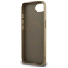 Guess Grained Triangle MagSafe dėklas iPhone 16e - ruda