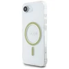 Guess IML Glitter Circle MagSafe iPhone 16e dėklas – skaidrus