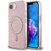 Guess IML Glitter Circle MagSafe dėklas iPhone 16e - rožinis