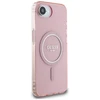 Guess IML Glitter Circle MagSafe dėklas iPhone 16e - rožinis