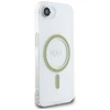 Guess IML Glitter Circle MagSafe iPhone 16e dėklas – skaidrus