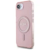 Guess IML Glitter Circle MagSafe dėklas iPhone 16e - rožinis