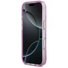 Dėklas Guess IML Glitter Flowers Triangle MagSafe Apple iPhone 17 Pro Max violetinis