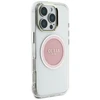 Originalus Dėklas GUESS IML Metal Colored Circle Classic Logo MagSafe skirtas Apple iPhone 16 Pro Max rožinės spalvos