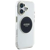 Originalus Dėklas GUESS IML Metal Colored Circle Classic Logo MagSafe skirtas Apple iPhone 16 juodos spalvos