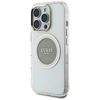 Originalus Dėklas GUESS IML Metal Colored Circle Classic Logo MagSafe skirtas Apple iPhone 16 Pro Max pilkos spalvos