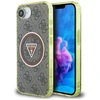 „Guess IML Metal Glitter 4G Circle Triangle MagSafe“ dėklas, skirtas iPhone 16e - ruda