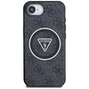 GUESS dėklas, skirtas IPHONE 16e (SE 4 2025) suderinamas su MagSafe GUHMPSE4HG4PRTGK (IML Metal Glitter 4G Circle Triangle) juodas