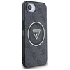 GUESS dėklas, skirtas IPHONE 16e (SE 4 2025) suderinamas su MagSafe GUHMPSE4HG4PRTGK (IML Metal Glitter 4G Circle Triangle) juodas