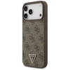 Original dėklas GUESS Leather 4G Triangle Strass MagSafe skirtas Apple iPhone 17 Pro Max rudos spalvos