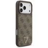 Original dėklas GUESS Leather 4G Triangle Strass MagSafe skirtas Apple iPhone 17 Pro Max rudos spalvos
