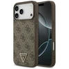 Original dėklas GUESS Leather 4G Triangle Strass MagSafe skirtas Apple iPhone 17 Pro Max rudos spalvos