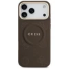 GUESS dėklas, skirtas IPHONE 17 Pro Max, suderinamas su MagSafe GUHMP17XPSAMSECW (PU su bijūnų spalvos karštu antspaudu), rudas