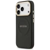 GUESS dėklas, skirtas IPHONE 17 Pro, suderinamas su MagSafe GUHMP17LPSAMSECK (PU W/ Peony Hot Stamp) juodas