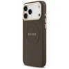 GUESS dėklas, skirtas IPHONE 17 Pro Max, suderinamas su MagSafe GUHMP17XPSAMSECW (PU su bijūnų spalvos karštu antspaudu), rudas