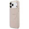 GUESS dėklas, skirtas IPHONE 17 Pro Max, suderinamas su MagSafe GUHMP17XPSAMSECP (PU su bijūnų karštu antspaudu), rožinis