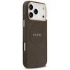 GUESS dėklas, skirtas IPHONE 17 Pro Max, suderinamas su MagSafe GUHMP17XPSAMSECW (PU su bijūnų spalvos karštu antspaudu), rudas