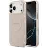 GUESS dėklas, skirtas IPHONE 17 Pro Max, suderinamas su MagSafe GUHMP17XPSAMSECP (PU su bijūnų karštu antspaudu), rožinis