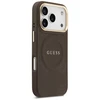 GUESS dėklas, skirtas IPHONE 17 Pro, suderinamas su MagSafe GUHMP17LPSAMSECW (PU su bijūnų spalvos karštu antspaudu), rudas