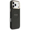 GUESS dėklas, skirtas IPHONE 17 Pro Max, suderinamas su MagSafe GUHMP17XPSAMSECK (PU W/ Peony Hot Stamp) juodas
