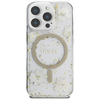 Dėklas Guess Resin Flowers Glitter MagSafe iPhone 16 Pro Case - rusvai gelsvas