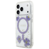 GUESS dėklas IPHONE 17 Pro, suderinamas su MagSafe GUHMP17LRBFGFGMU (dervos gėlės ir blizgučiai), violetinė
