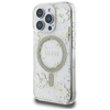Dėklas Guess Resin Flowers Glitter MagSafe iPhone 16 Pro Case - rusvai gelsvas