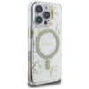 Dėklas Guess Resin Flowers Glitter MagSafe iPhone 16 Pro Case - rusvai gelsvas