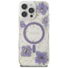 Guess Resin Flowers MagSafe dėklas iPhone 16 Pro - violetinė