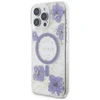 Guess Resin Flowers MagSafe dėklas iPhone 16 Pro - violetinė