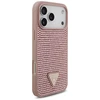 Dėklas Guess Rhinestone Triangle Logo skirtas Apple iPhone 17 Pro Max rožinės spalvos