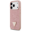 Dėklas Guess Rhinestone Triangle Logo skirtas Apple iPhone 17 Pro rožinės spalvos