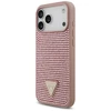 Dėklas Guess Rhinestone Triangle Logo skirtas Apple iPhone 17 Pro Max rožinės spalvos