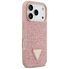 Dėklas Guess Rhinestone Triangle Logo skirtas Apple iPhone 17 Pro rožinės spalvos