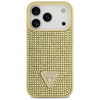Dėklas Guess Rhinestone Triangle Logo skirtas Apple iPhone 17 Pro aukso spalvos