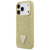 Dėklas Guess Rhinestone Triangle Logo skirtas Apple iPhone 17 Pro aukso spalvos