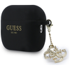 Guess 4G Charm Silicone dėklas skirtas AirPods Pro 3 juodos spalvos
