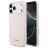 Dėklas Guess Silicone Script Metal Logo MagSafe skirtas Apple iPhone 17 Pro Max rožinės spalvos