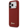 Dėklas Guess Silicone Script Metal Logo MagSafe skirtas Apple iPhone 17 Pro magenta