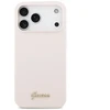 Dėklas Guess Silicone Script Metal Logo MagSafe skirtas Apple iPhone 17 Pro Max rožinės spalvos