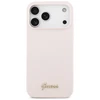 Dėklas Guess Silicone Script Metal Logo MagSafe skirtas Apple iPhone 17 Pro Max rožinės spalvos