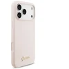 Dėklas Guess Silicone Script Metal Logo MagSafe skirtas Apple iPhone 17 Pro Max rožinės spalvos