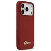 Dėklas Guess Silicone Script Metal Logo MagSafe skirtas Apple iPhone 17 Pro magenta