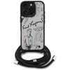 Dėklas Karl Lagerfeld Crossbody Grained Pattern &amp; Logo Case for iPhone 16 Pro - Gray