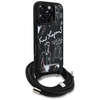 Dėklas Karl Lagerfeld Crossbody Grained Pattern & Logo Case for iPhone 16 Pro Max - Juodas