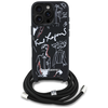 Dėklas Karl Lagerfeld Crossbody Grained Pattern & Logo Case for iPhone 16 Pro Max - Juodas
